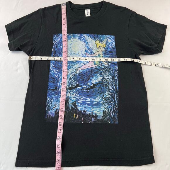 Tultex Disney Peter Pan Tinker Bell Starry Night Portrait T-Shirt women’s Small - Picture 5 of 6